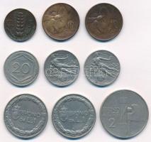 Olaszország 1909-1930. 5c-2L (9db, 8xklf) T:2 Italy 1909-1930. 5 Cents - 2 Lire (9pcs, 8xdiff) C:XF