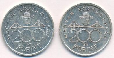 1992. 200Ft Ag "MNB" (2x) T:2
Adamo F13