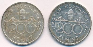 1992. 200Ft Ag "MNB" (2x) T:2
Adamo F13