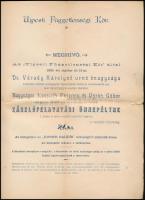 1895 Ujpesti Függetlenségi kőr meghívó zászlószentelésre