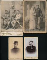 cca 1880-1900 5 db katonákat ábrázoló keményhátú fotó vizitkártya és kabinet fotó