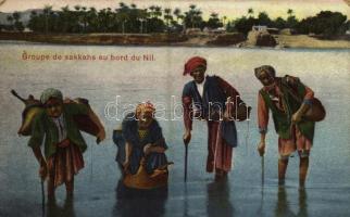 Groupe de sakkahs au bord du Nil / Sudan folklore (fl)