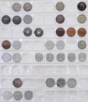 Vegyes ~76db-os korona-pengő-forint tétel 6db berakólapon, közte 1912. 2K Ag "Ferenc József&quo...