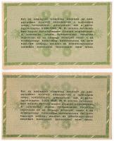 1946. 50.000AP (2x) sorszám nélkül vízjeles papíron, egyiken elcsúszott előlapi nyomás T:I- foltos