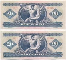 1980. 20Ft (2x) sorszámkövető T:I-