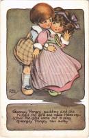 Georgey Porgey, pudding and pie..., nursery rhyme, children, C. W. Faulkner & Co. Series 1234. s: H. G. C. Marsh