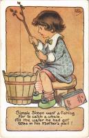 Simple Simon went a-fishing..., nursery rhyme, humour, C. W. Faulkner & Co. Series 1234. s: H. G. C. Marsh (EK)