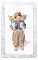 Dutch boy with flowers, B.K.W.I. 868-6. s: K. Feiertag