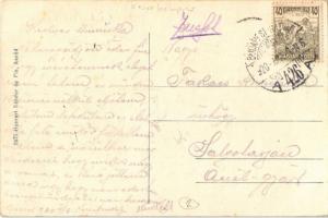 1920 Aszód, Fő utca, dohánybolt, Salzer üzlete. Huszerl Sándor és Fia kiadása + "BUDAPEST - HAT...