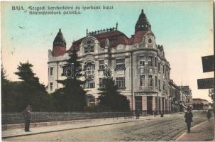1916 Baja, Szegedi Kereskedelmi és Iparbank bajai fiókintézetének palotája, Goldschmidt üzlete, könyvnyomda. Wurmfeld Gyula kiadása