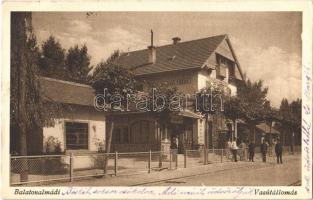 1927 Balatonalmádi, Vasútállomás, vasutasok (EK)
