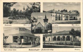 1942 Balatonboglár, Jankovich telep, Park, Római katolikus templom, Vasútállomás, Györe József üzlete, Kaszinó. (EK)