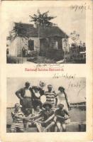 1907 Balatonszárszó, nyaraló, villa, fürdőzők (fl)