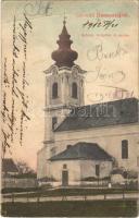 1912 Dunapataj, Református templom és paplak. Klein J. fényképész felvétele és Faragó Gergely tulajdona (fa)