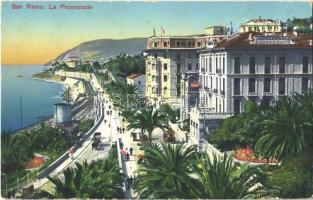 1918 Sanremo, San Remo; La Promenade, Hotel de Paris Restaurant, Hotel Royal