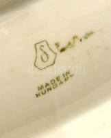 Hollóházi csíkos retró váza és Drasche kulacs, matricás, jelzett, apró kopásnyomokkal, m:12-13,5 cm