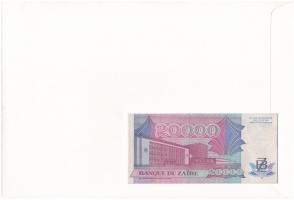 Zaire 1991. 20.000Z felbélyegzett borítékban, bélyegzéssel T:I 	
Zaire 1991. 20.000 Zaires in envel...