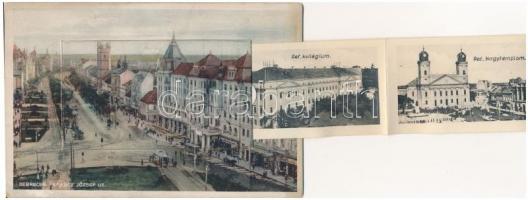 Debrecen, Ferenc József út, Magyar Ruhaipar rt., Frank Rezső üzlete, villamos. leporellolap