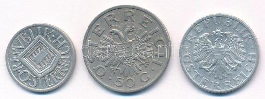 Ausztria 1925. 1/2Sch Ag + 1935. 50gr Cu-Ni + 1947. 50gr Al T:2
Austria 1925. 1/2 Schilling Ag + 19...