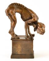 Csíkszentmihályi Róbert (1940-): Kutya élet - Hűséggel a halálig (Fidelis usque ad mortem). Bronz, jelzett, sorszámozott III/III, m:30 cm (talapzattal), 23×10 cm