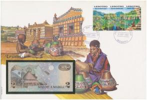 Lesotó 1989. 2M felbélyegzett borítékban, bélyegzéssel T:I Lesotho 1989. 2 Maloti in envelope with stamp and cancellation C:UNC
