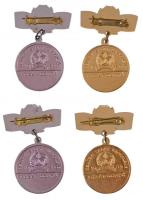 1959. 4 db-os "BM" Újpest fém jelvény labdarúgás és úszás témában (30x~55mm) T:1-