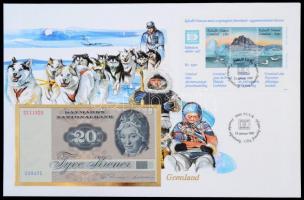 Dánia 1972. 20K borítékon grönlandi bélyeggel, bélyegzéssel T:I Denmark 1972. 20 Kroner in envelope with Greenlandic stamp and cancellation C:UNC
