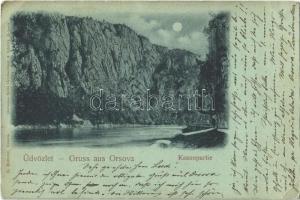 1899 Orsova, Kazán részlet este / Kasanpartie, night (EK)