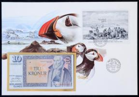 Izland 1961. 10K borítékon grönlandi bélyeggel, bélyegzéssel T:I Iceland 1961. 10 Kronur in envelope with Greenlandic stamp and cancellation C:UNC