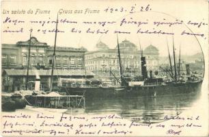 1903 Fiume, Rijeka; port, steamships