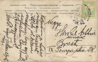 1905 Esztergom-Tábor, Osztrák-magyar katonák a vendéglő kertjében, pincérek / Austro-Hungarian K.u.K...