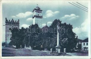 1940 Poprád (Magas-Tátra, Vysoké Tatry); templom, Csonka-torony / church, statue, tower