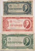Szovjetunió 1937. 1Ch + 3Ch + 5Ch T:III,III- sarokhiány Soviet Union 1937. 1 Chervonetz + 3 Chervontsa + 5 Chervonetz C:F,VG missing corner