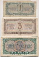 Szovjetunió 1937. 1Ch + 3Ch + 5Ch T:III,III- sarokhiány
Soviet Union 1937. 1 Chervonetz + 3 Chervon...