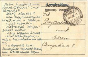 1924 Orion villanykörte reklámja / Hungarian light bulb advertisement + "Készpénz bérmentesítve...