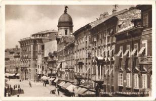Fiume, Rijeka; Corso Vittorio Emanuele III / street, shops