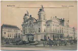 1914 Kolozsvár, Cluj; Nemzeti színház. leporellolap / theatre. leporellocard