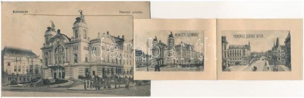 1914 Kolozsvár, Cluj; Nemzeti színház. leporellolap / theatre. leporellocard