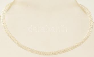 Ezüst(Ag) fonott karkötő, jelzett, max. h: 21 cm, nettó: 3 g