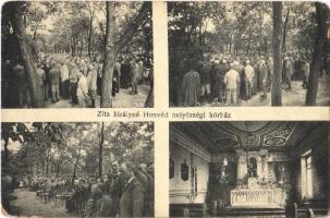 1917 Budapest IX. Zita királyné honvéd helyőrségi kórház, katonák, kápolna, belső. Irgalmas nővérek kiadása (kopott sarkak / worn corners)