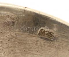 Ezüst(Ag) masszív gyűrű, berakással, jelzett, méret: 52, bruttó: 9,2 g