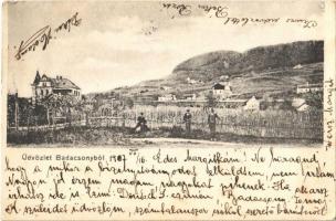 1907 Badacsony, nyaralók, villák. M. T. és F. I. Koch Willy kiadása (Rb)