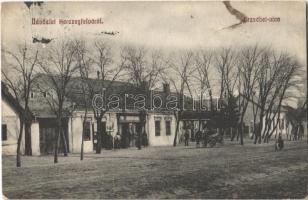 1914 Mezőfalva, Herczegfalva; Erzsébet utca, Hannig Nándor üzlete és saját kiadása (fl)