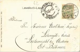 1905 Sopron, Domonkos templom, üzlet, villanyoszlop (EK)