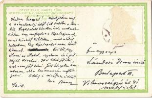 1918 Wounded soldiers, WWI German military, Offizielle Karte für Rotes Kreuz, Kriegsfürsorgeamt, Kri...
