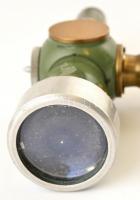 Katonai, kézi szintező műszer. Jó optikával, Réz, fém. 18x18 cm