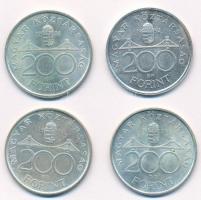 1992-1995. 200Ft Ag "MNB/Deák" (4xklf) T:1-,2