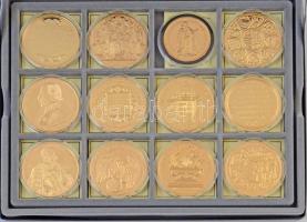 DN "Magyar Aranyóriások" aranyozott Cu utánveret sorozat 12db klf érme tanúsítvánnyal, 24 ...