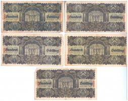 Ausztria 1945. 100Sch (5x) T:III 
Austria 1945. 100 Schilling (5x) C:F 
Krause 118
