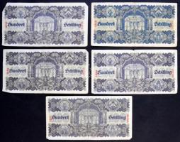 Ausztria 1945. 100Sch (5x) T:III 
Austria 1945. 100 Schilling (5x) C:F 
Krause 118